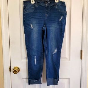 Justice Girl's Capri Stretch Jeans 16 Plus
